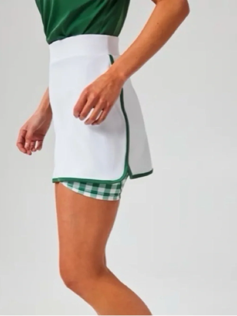 EUC Tuckernuck White and Green Layered  Skort Shorts